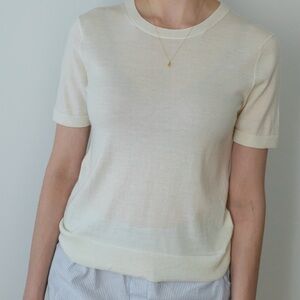Vineyard Vines Cream Fitted Short Sleeve Tee